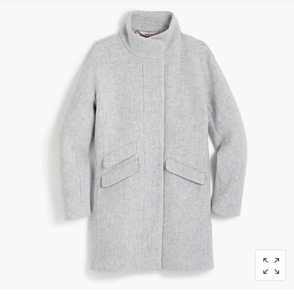 J. Crew Stadium Cloth Wool Cocoon Coat Grey